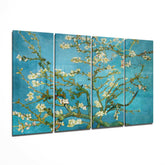 Sakura 4 Pieces Mega Glass Wall Art (59"x36") | Insigne Art Design.
